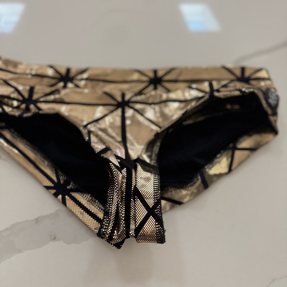Bad Kitty Gold and Black Bikini Bottom